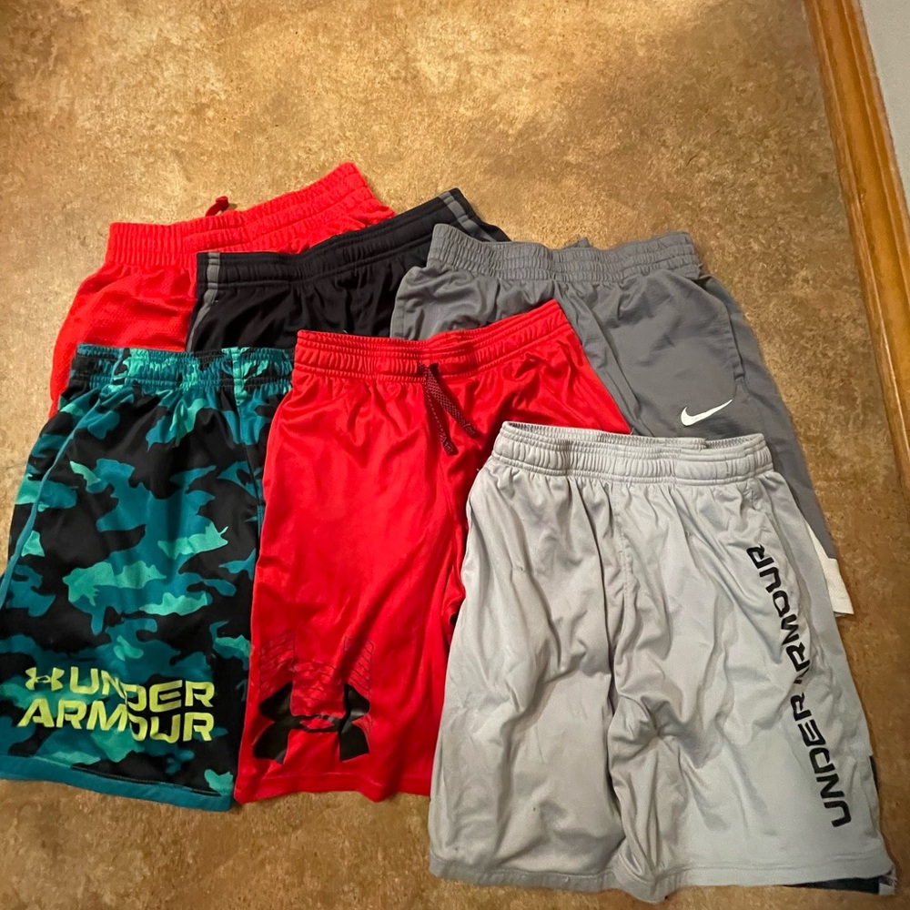 Under Armour Kids Active Shorts Set - Red, Gray, Camouflage